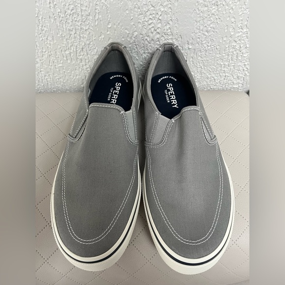 Sperry Mens, Halyard Slip-On Canvas Sw Grey 11.5 - Picture 2 of 9